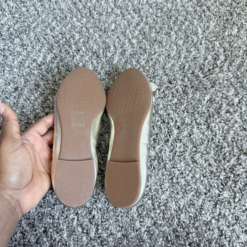 Tory Burch champagne Gold blossom Embellished Ballet Flats Women's Size 7 New - Picture 5 of 7